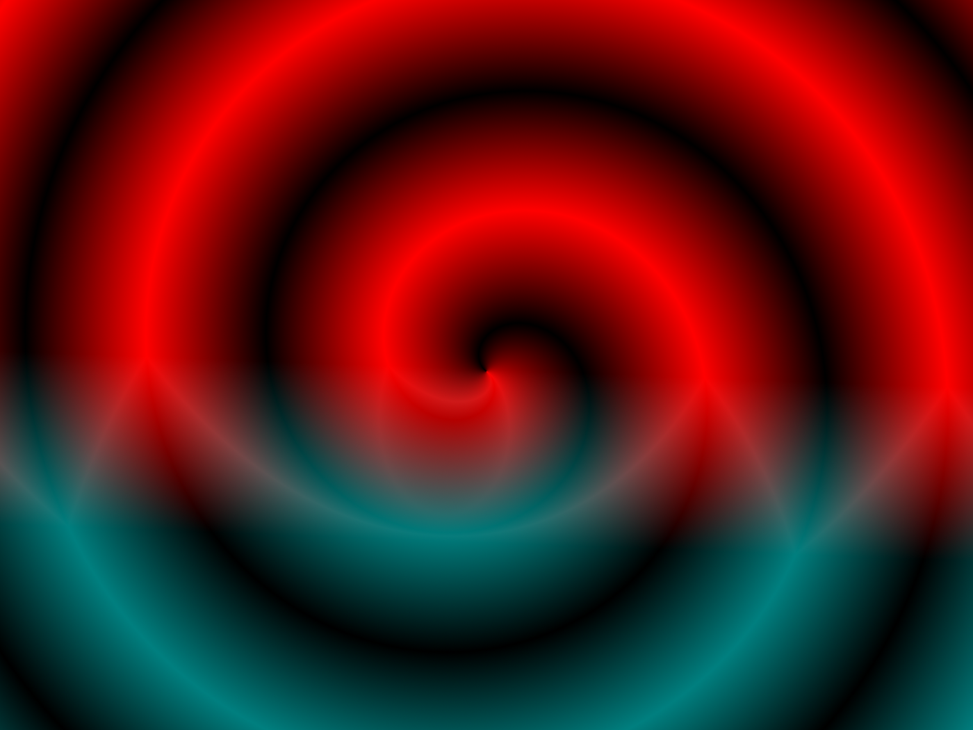 a red and green spiral